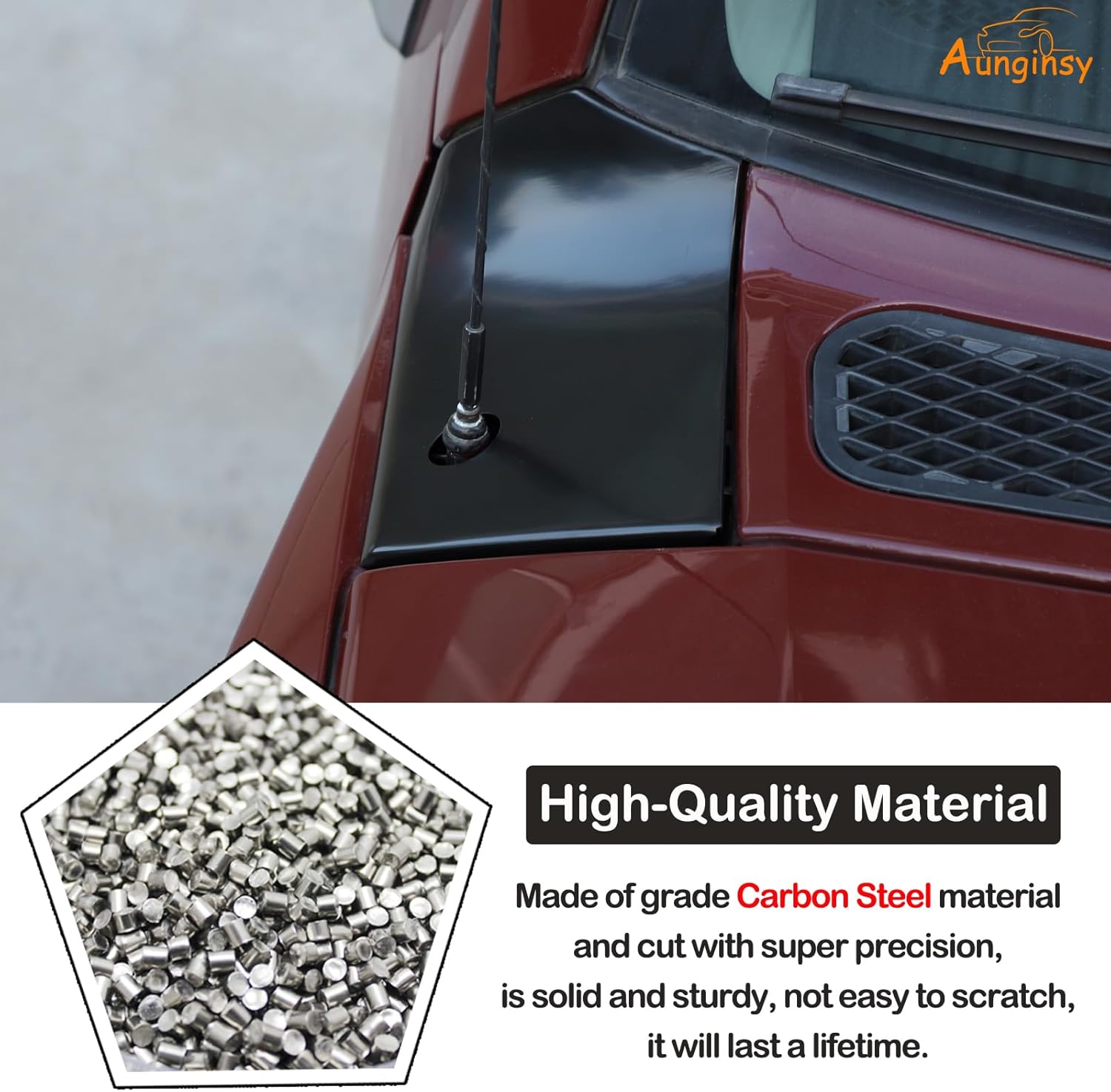 Aunginsy Hood Side Body Armor Outer Cowling Cover Trim Compatible with Toyota FJ Cruiser 2007-2024 Car Hood Left Right Side Body Armor Corner Guard Engine Side Corner Guard Replacement Kit Accessories