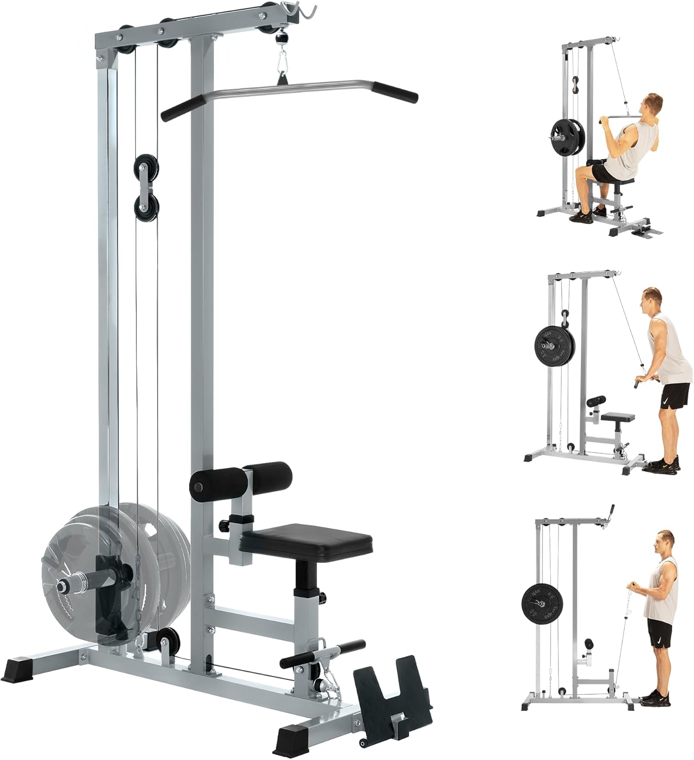 Yes4All LAT Pull Down Machines, LAT Row Cable Machine, LAT Tower with Additional Pulley Cable, High & Low Pulley Stations