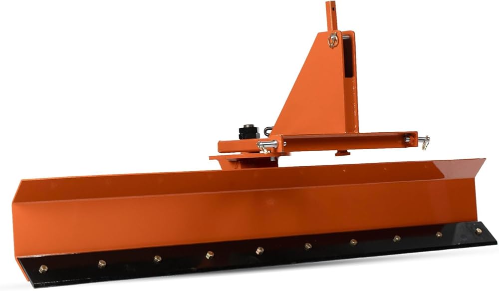 Titan Attachments 3 Point Rear Blade for Grading and Scraping with Manual Rotation Fits Category 1 Tractors, QH1 Compatible, Heavy Duty Adjustable Grader Blade