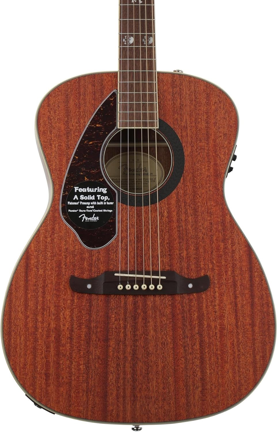 Fender Tim Armstrong Hellcat Concert Acoustic Guitar, with 2-Year Warranty, Natural, Walnut Fingerboard, Left-Handed