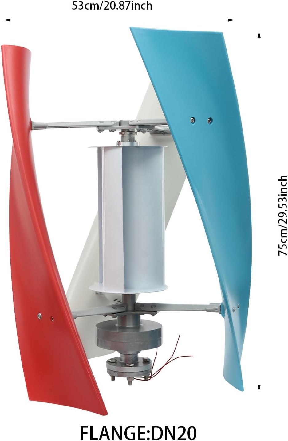 Vertical Wind Generator, 100W Wind Turbine Generator Kit Home Windmill Turbine System with Controller & Auxiliary Wheel, Home Windmill Kit for Boats, Gazebos, Chalets