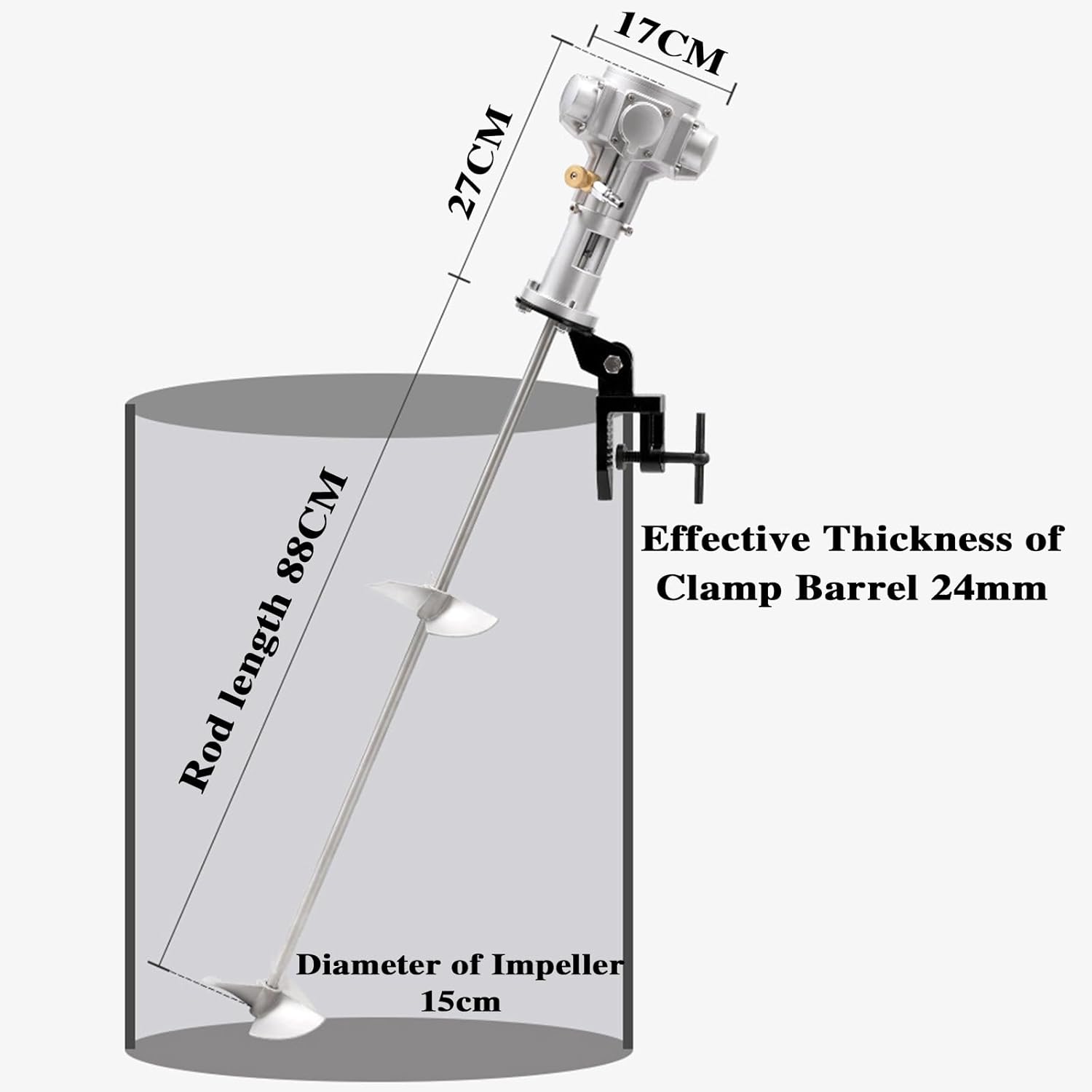 Pneumatic Paint Mixer, 55 Gallon Tank Barrel Clip Bracket Air Agitator, Automatic Stirring Machine, Paint Mix Tool for Industrial Barrel Ink Coating