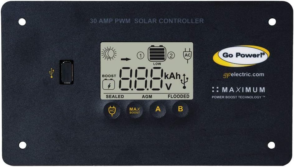 Go Power Go Power! by Valterra GP-PWM-30-UL Solar Controller - 30A, Digital , Black