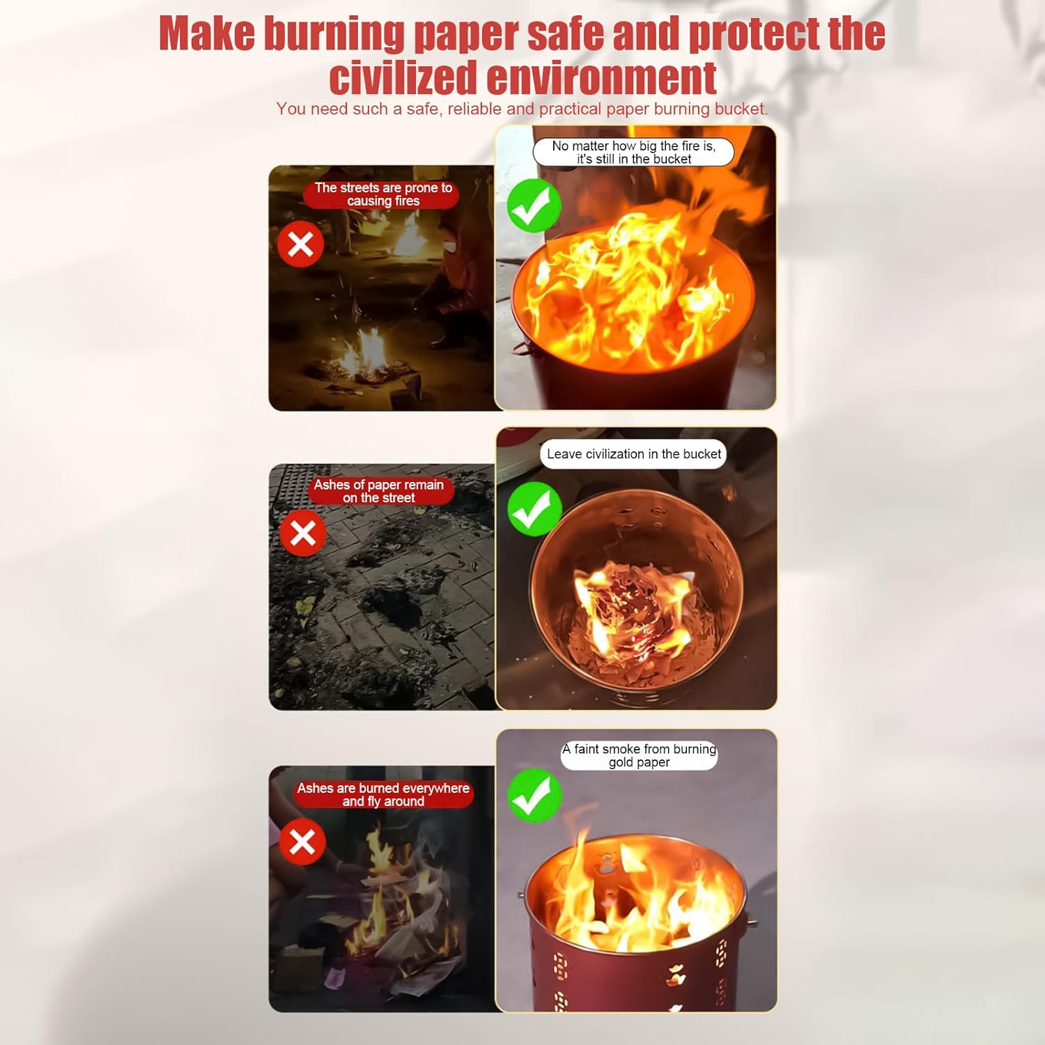 Burn Barrel, Heat Resistant Metal Cage 25.5x24.5x32cm, Fire Pit Yard Incinerator, Outdoor Waste Burner, Metal Fire Cage, for Garden Backyard Patio Bonfires