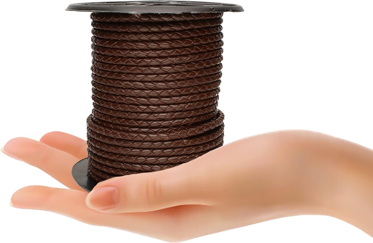 The Beadsmith Braided Bolo Cord – Brown Color – 4mm Spool – 25 Yards/22.86 Meters – Machine Braided Indian Leather – Ideal for Watch Bands, Bolo Ties, Necklaces, Hair Accessories & DIY Jewelry Making