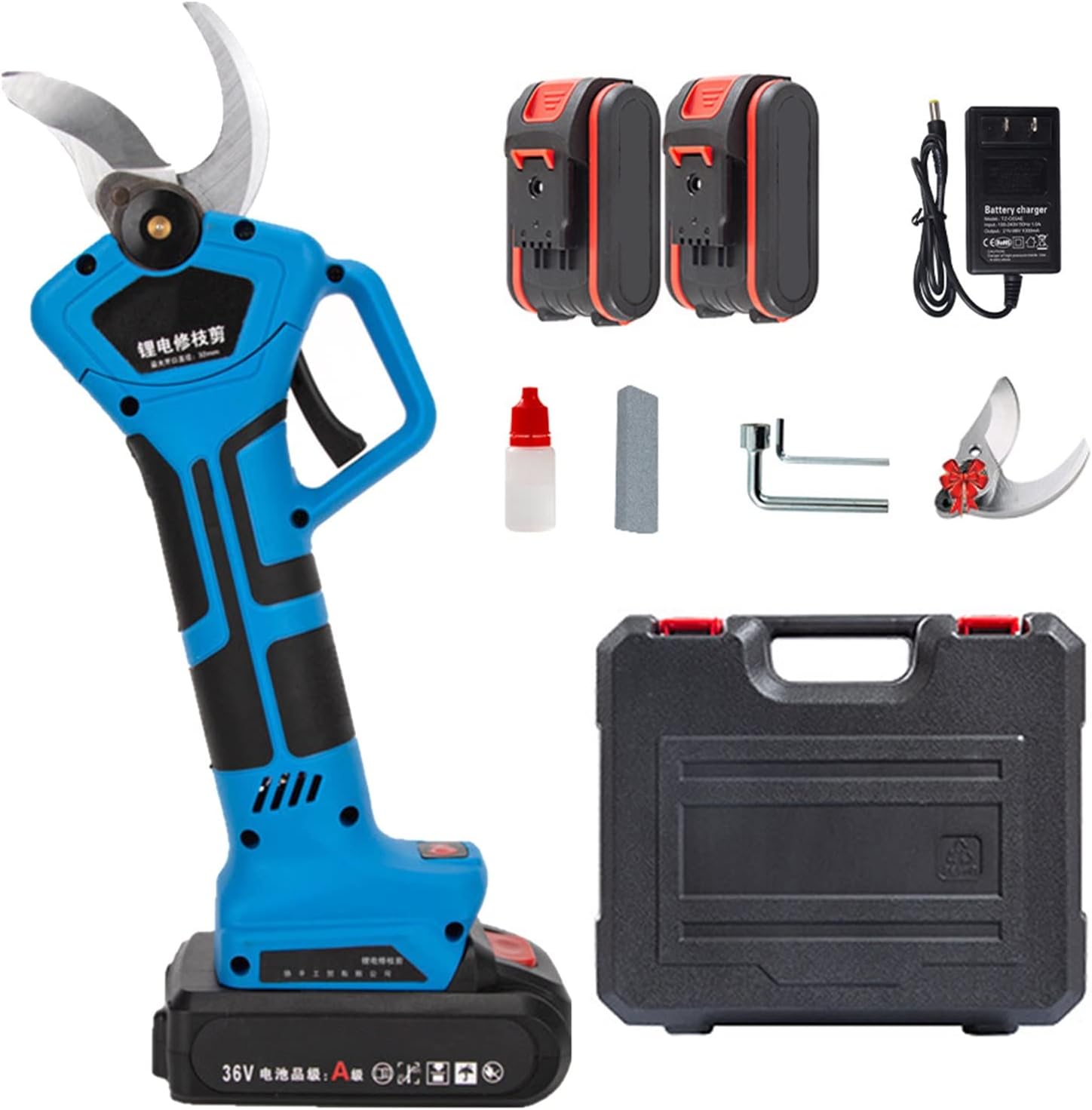 Electric Pruning Shears Scissors Professional Cordless Electric Pruner Shears Trim with 2pcs Backup Rechargeable Lithium Battery Powered Tree Branch Pruner 30mm (1.2 Inch) Cutting Diameter