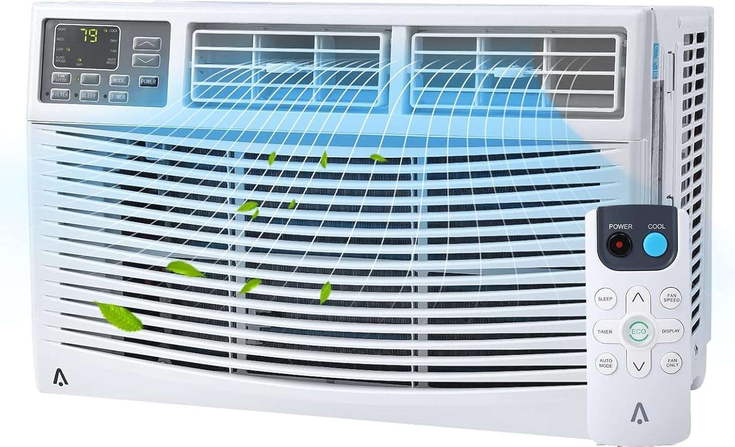 8000 BTU Window Air Conditioner With Remote Control, Window AC Cools Up to 350 Sq.Ft, Ultra Quiet Window Air Conditioner With WIFI, Dehumidifier & Energy Saving & Easy Installation, White