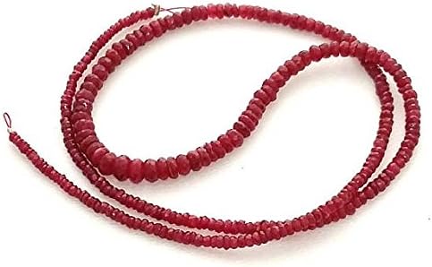 13 inch natural beads strand of 1-4mm faceted rondelle ruby gemstone beads for DIY jewelry - necklace, bracelet, earring, ring.