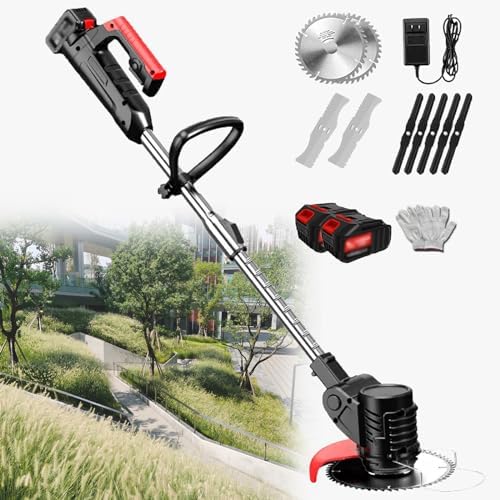 Portable Electric Lawn Mower & Trimmer - Rechargeable 24V Lithium Battery, Handheld Garden Tool for Small Outdoor Spaces, Shrubs & Orchards, Ideal for Courtyards
