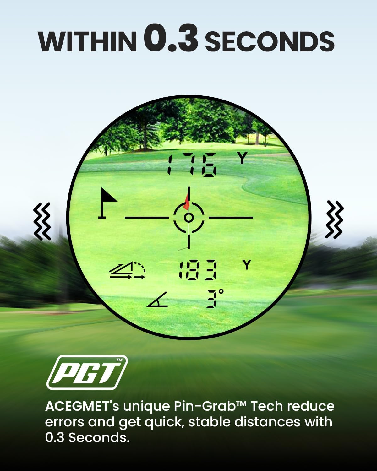 ACEGMET PF2C Golf Rangefinder with Slope, 0.3s Flag Pole Locking Vibration, ±1yd Accuracy,Rechargeable Laser Range Finder Golf with Magnetic, Golf Accessories for Men