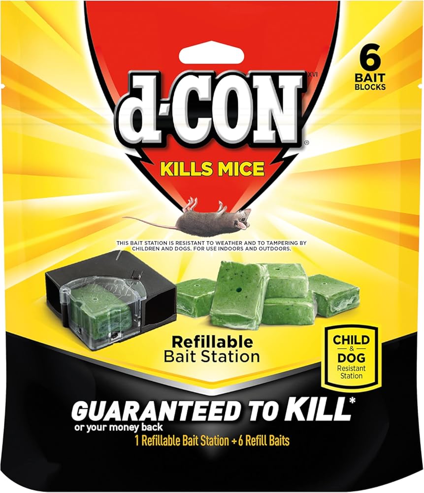 D-Con Corner Fit Mouse Poison Bait Station, 6 Count (Pack of 8)