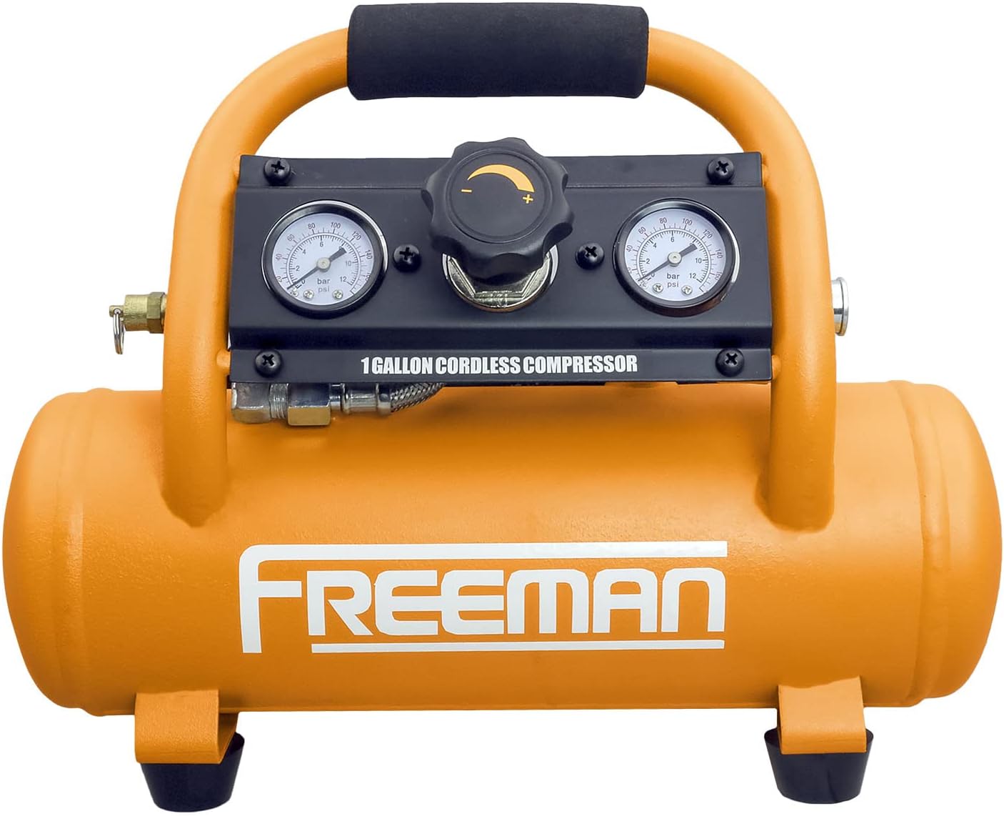 Freeman Combo Cordless Air Compressor 1 Gallon 20 Volt, with 3-in-1 Pneumatic Finish Nailer and Stapler, Lithium-Ion Battery, Quick Charger, Air Hose, Inflation Accessory Kit and Fasteners PE1GCCK