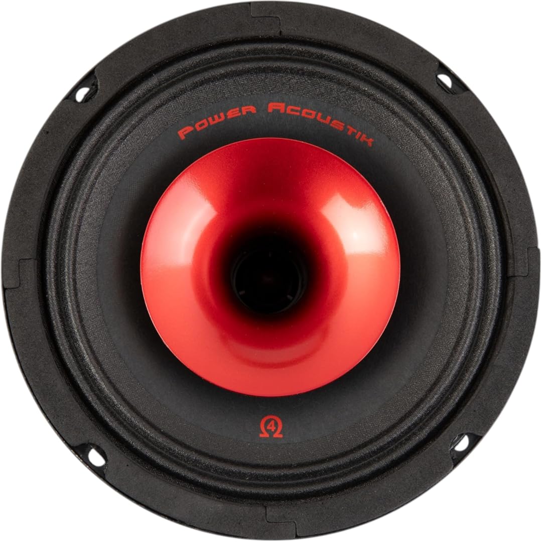 Power Acoustik PR-654C – 6.5 Inch Midrange Car Speaker | 175W RMS / 350W Max Power | 4 Ohm, 92dB Sensitivity | Cloth Surround, Black Paper Cone, Steel Basket | High Performance Car Audio Upgrade