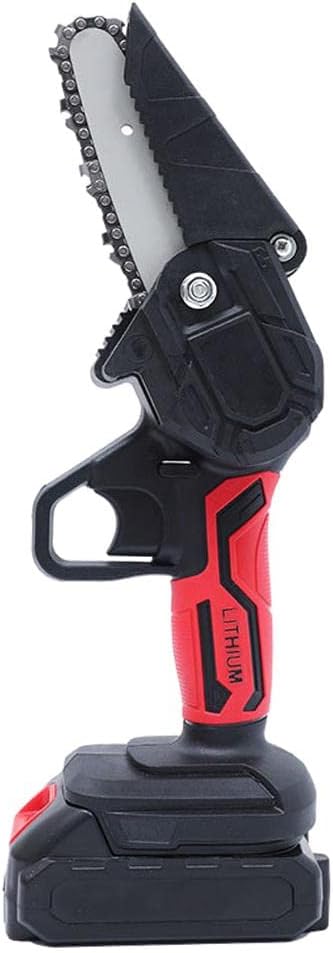 misppro 550W Cordless Electric Chain Saw 4 Inch 4000RPM Rechargeable Battery Powered Portable Lightweight for Woodworking Gardening Logging