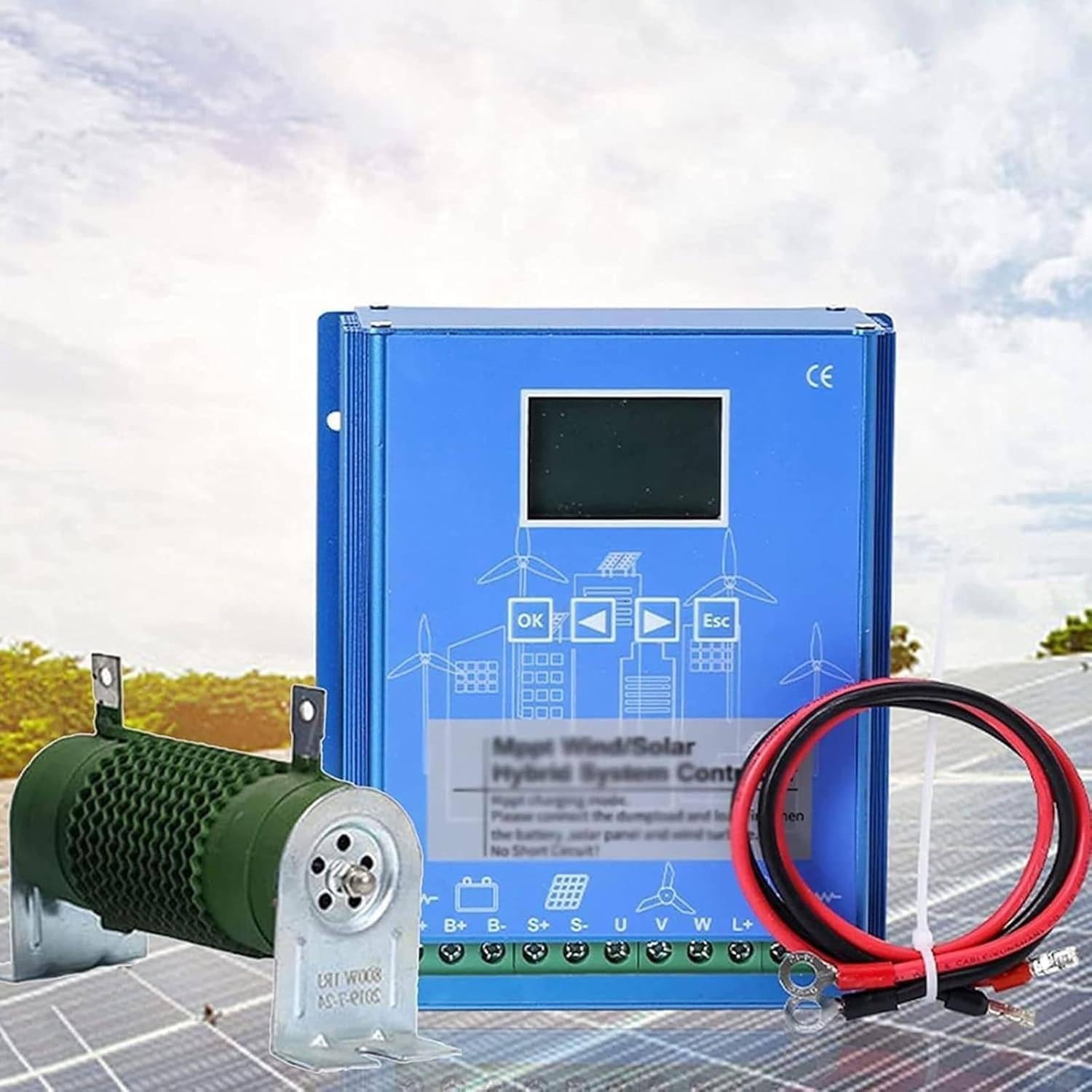 400W-800W MPPT Solar Charge Controller, 12V 24V 48VWind Solar Hybrid Charge Controller with Dump Load for Wind Turbine Generator Charger Battery,24V/48V-Wind800W+Solar600W