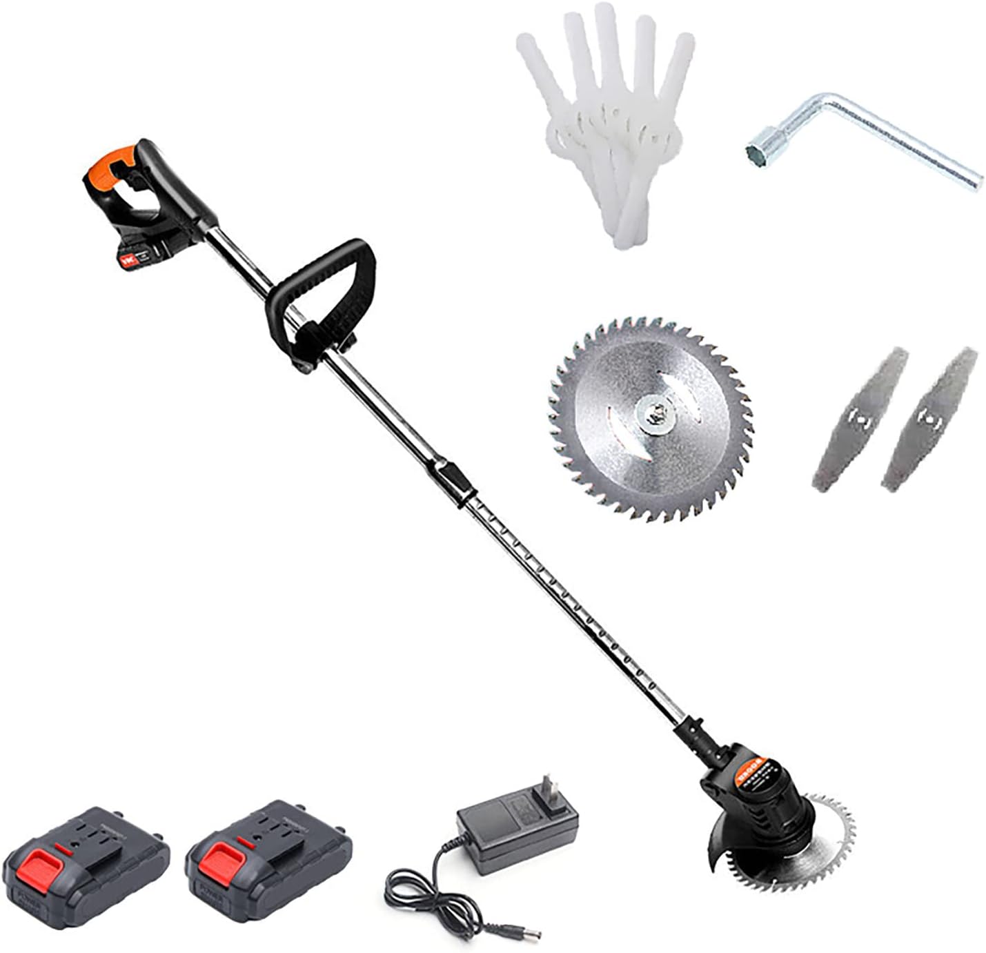 Electric Weeder, 3 Blade Multipurpose Home Lawn Mower Battery Powered 24V Lightweight Cordless Weeder with Charger for Garden Lawns