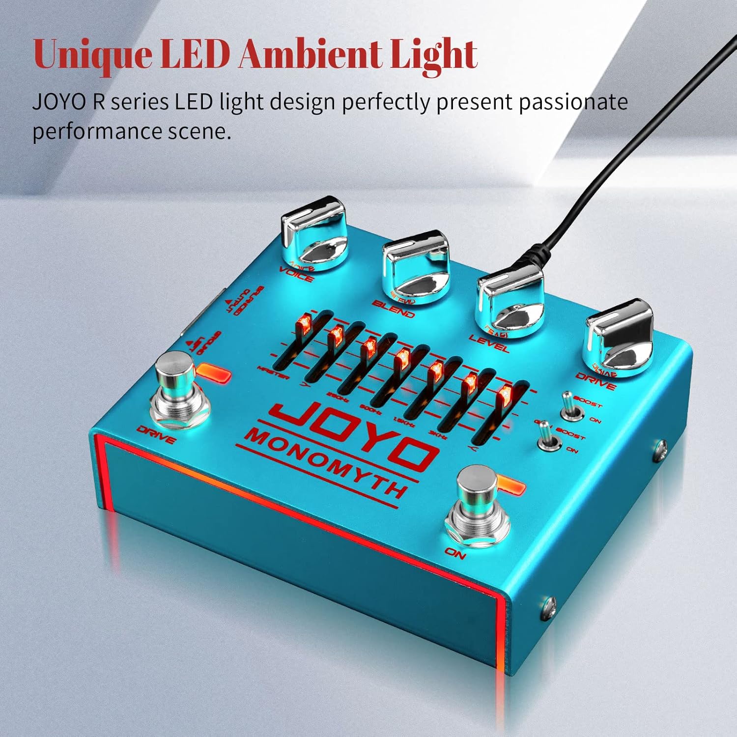 JOYO Bass Guitar Pedals Overdrive Amp Simulator Effect Pedal (MONOMYTH R-26) Bundle with JOYO DC 9V 500mA Guitar Pedal Power Supply Adapter