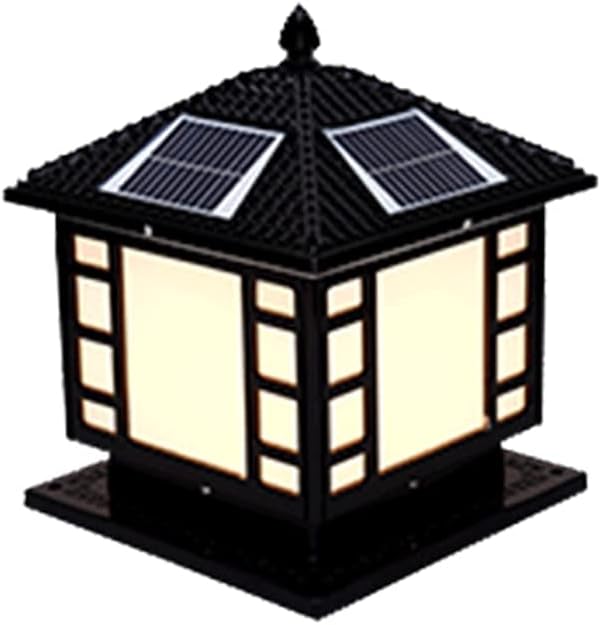 1-Pack Bronze Classical Aluminum Lamp Shade European Style Garden Waterproof Pillar Cap Lamps E27 Outdoor Lantern Pathway Street Light Fixtures for Patio Deck Garden Decoration