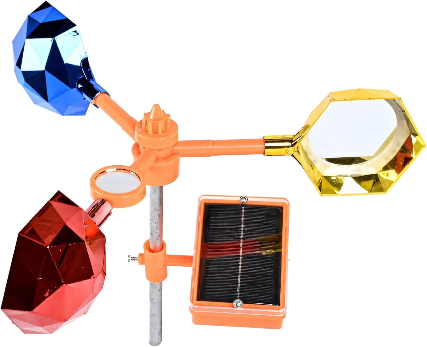 Premium Solar Bird Repellent with Dual Voice & Light Mode for Farms, Galvanized Steel Base