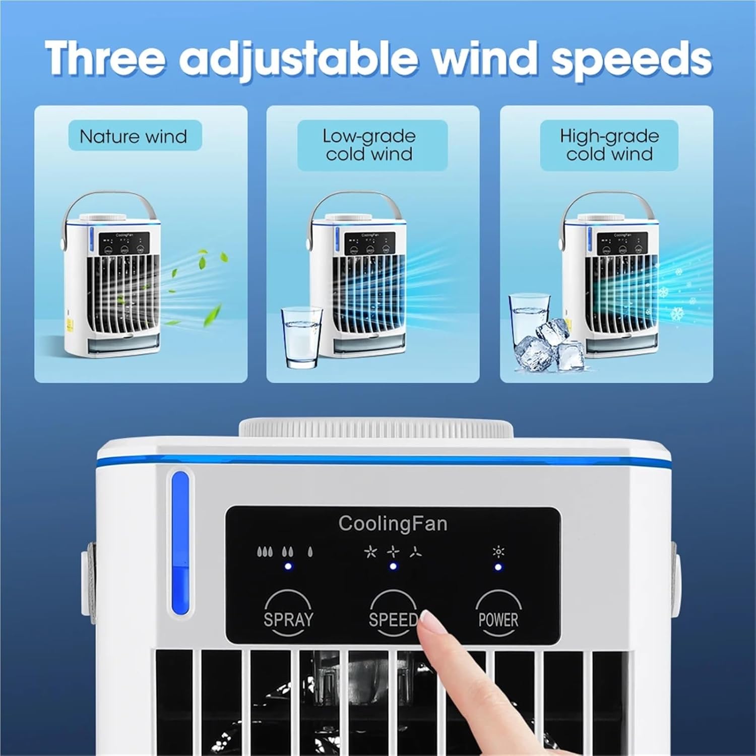 Portable Air Conditioner, Small Space Air Conditioning for Home Rechargeable Portable Desktop Air Cooler,Desktop Fan for Home Outdoors