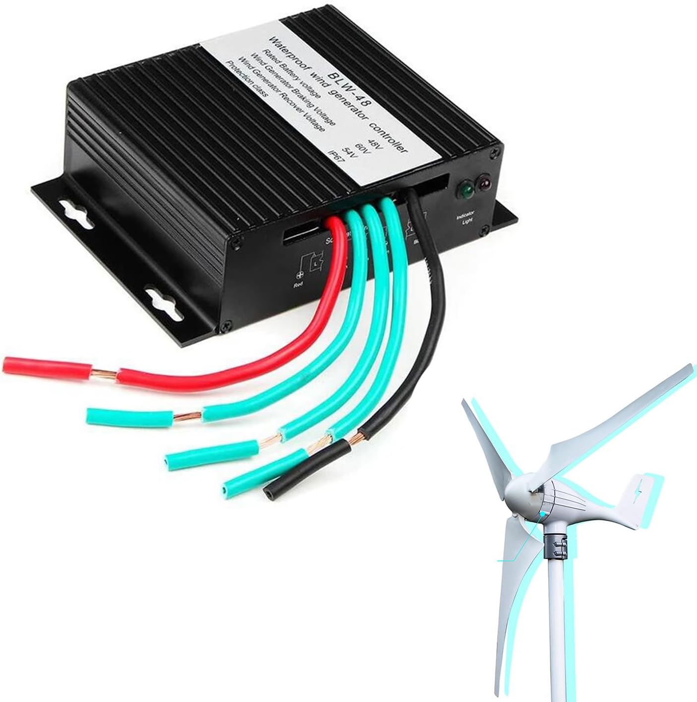 220V Wind Turbine Controller 6000W-9000W Wind Generator Waterproof Wind Charge Controller Regulator Battery Charging Regulator