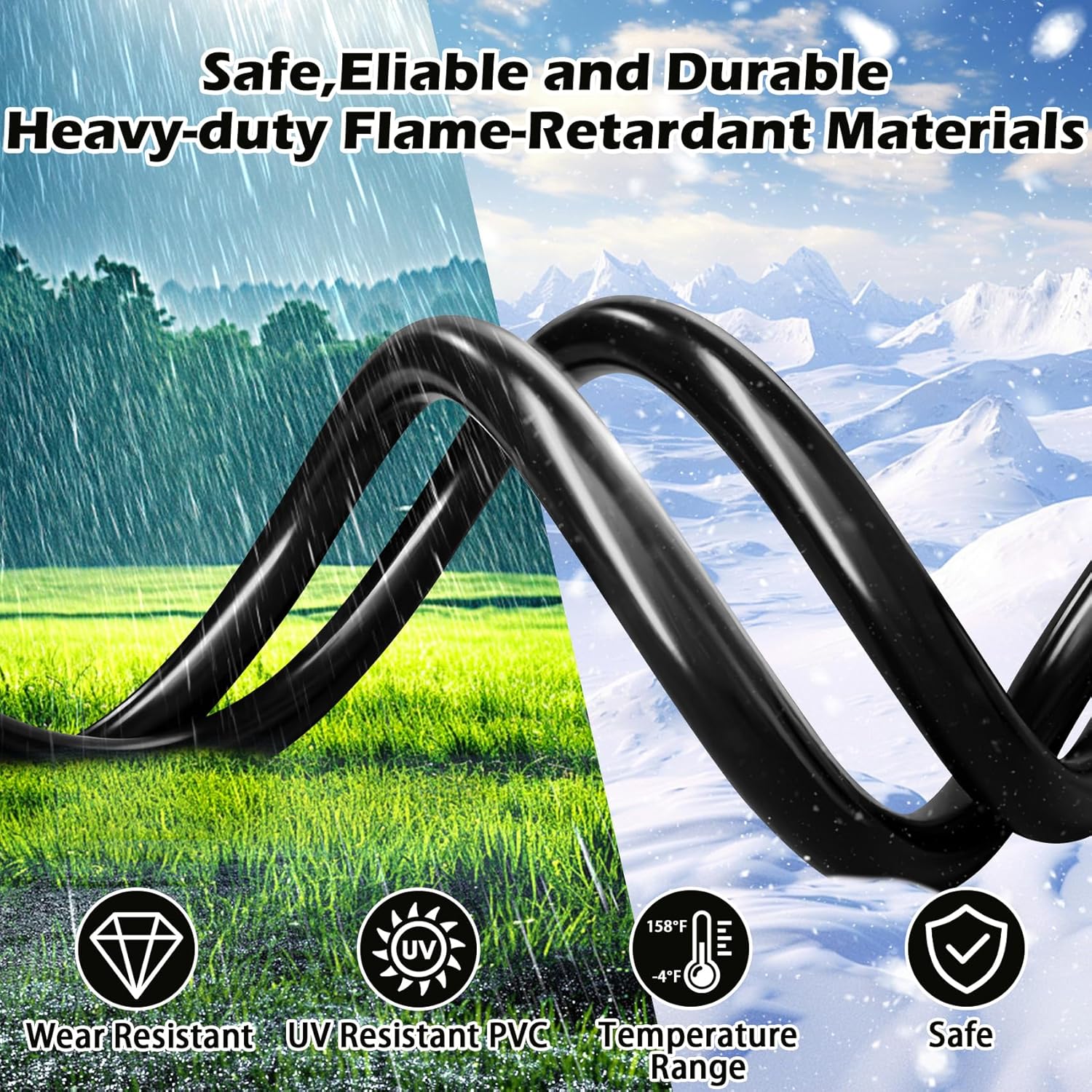 25FT 50 Amp Generator Power Cord,25FT 50 Amp RV Extension Cord, 50 Amp125V/250V 12500W Twist Lock 4 Prong NEMA 14-50P/SS2-50R,6/3+8/1 AWG STW Wire for RV,Camper, House