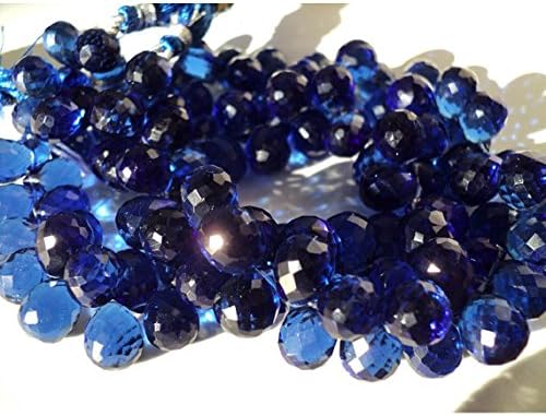 13 inch natural beads strand of 8x10mm faceted drop mystic quartz gemstone beads for DIY jewelry - necklace, bracelet, earring, ring.