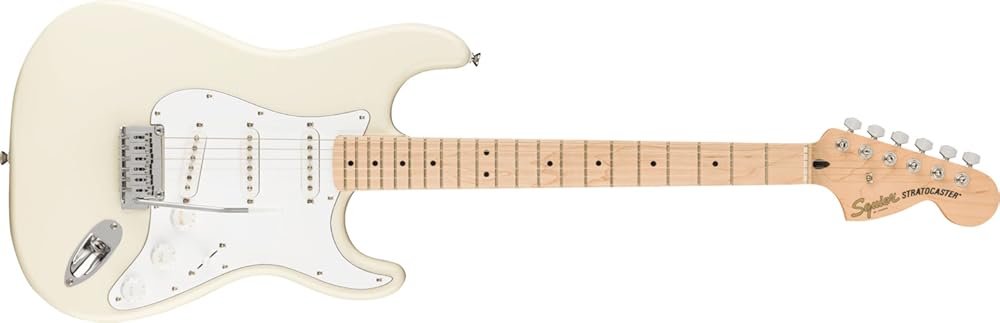 Squier Affinity Series Stratocaster Electric Guitar - Olympic White with Maple Fingerboard