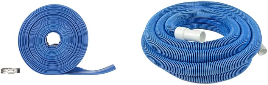 Blue Devil 75-Foot Backwash Hose for Pool with Hose Clamp, 2