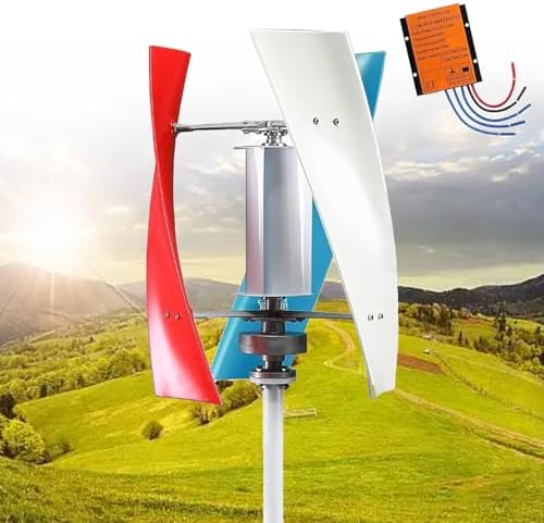 20000W Vertical Wind Turbine Generator Kit for Home & Business - Colorful 12V Windmill with Controller, Eco-Friendly Renewable Energy Solution, Industrial Power Supply