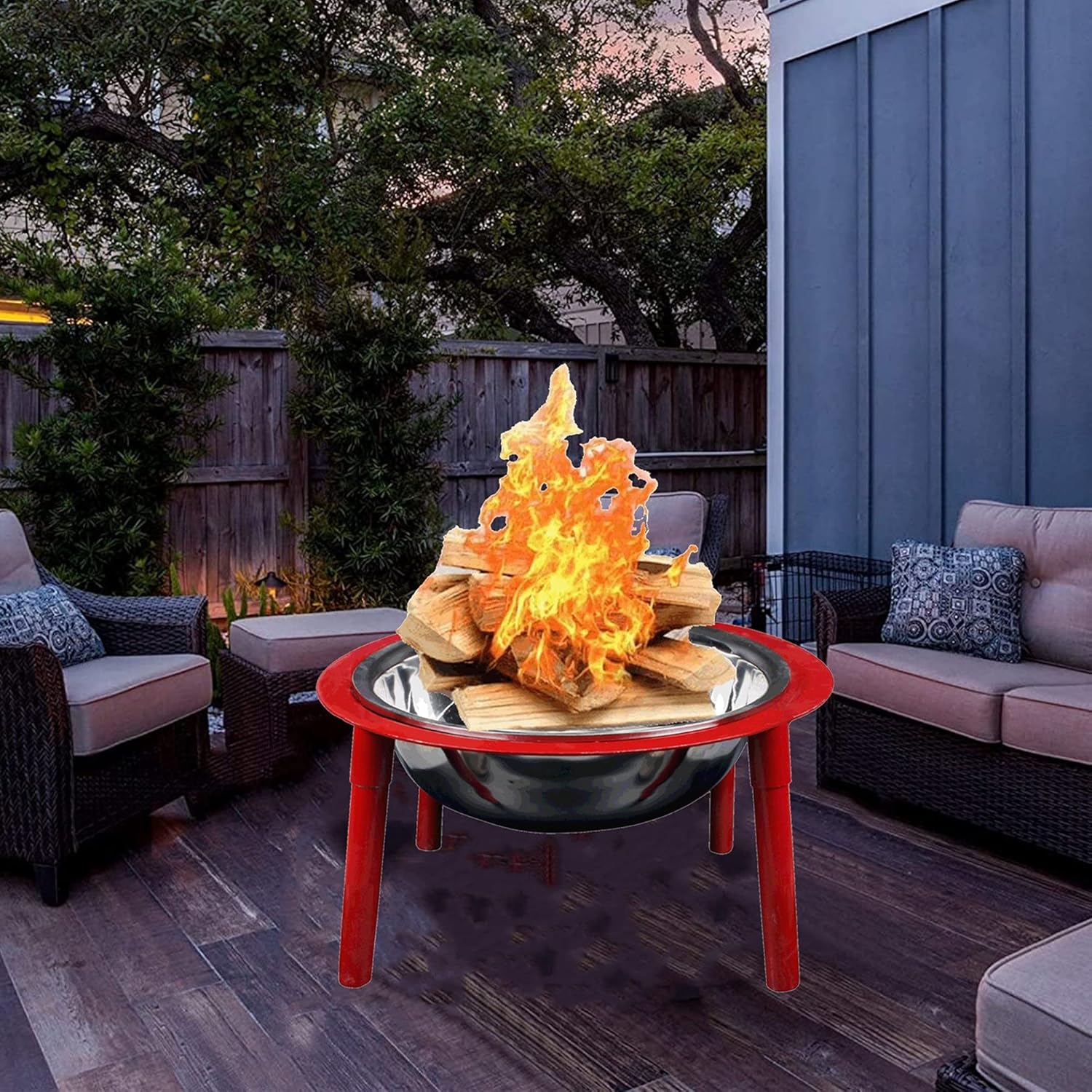 Outdoor Fire Pits & Bowls, Multifunctional Wood Burning Firepits Bowl Fireplace, BBQ Grill, Patio Heater, Portable Foot Warmer Carbon Stove for Outdoor/Indoor