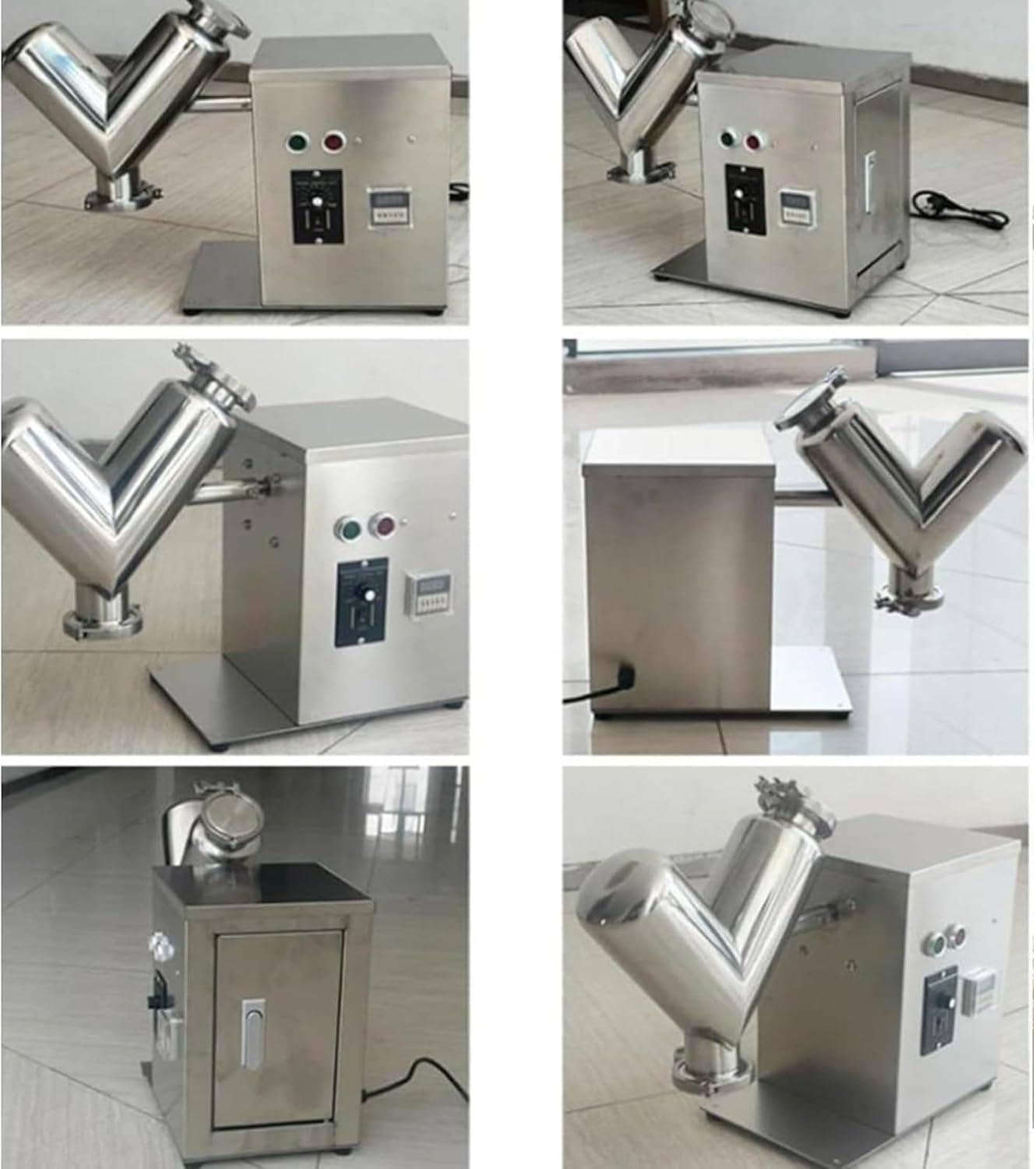 2L V-Type Powder Mixer Chinese Medicine Particle Blender Powder Mixer, Stainless Steel Experimental Mixer for Food and Chemicals Dry Powder Mixing Machine