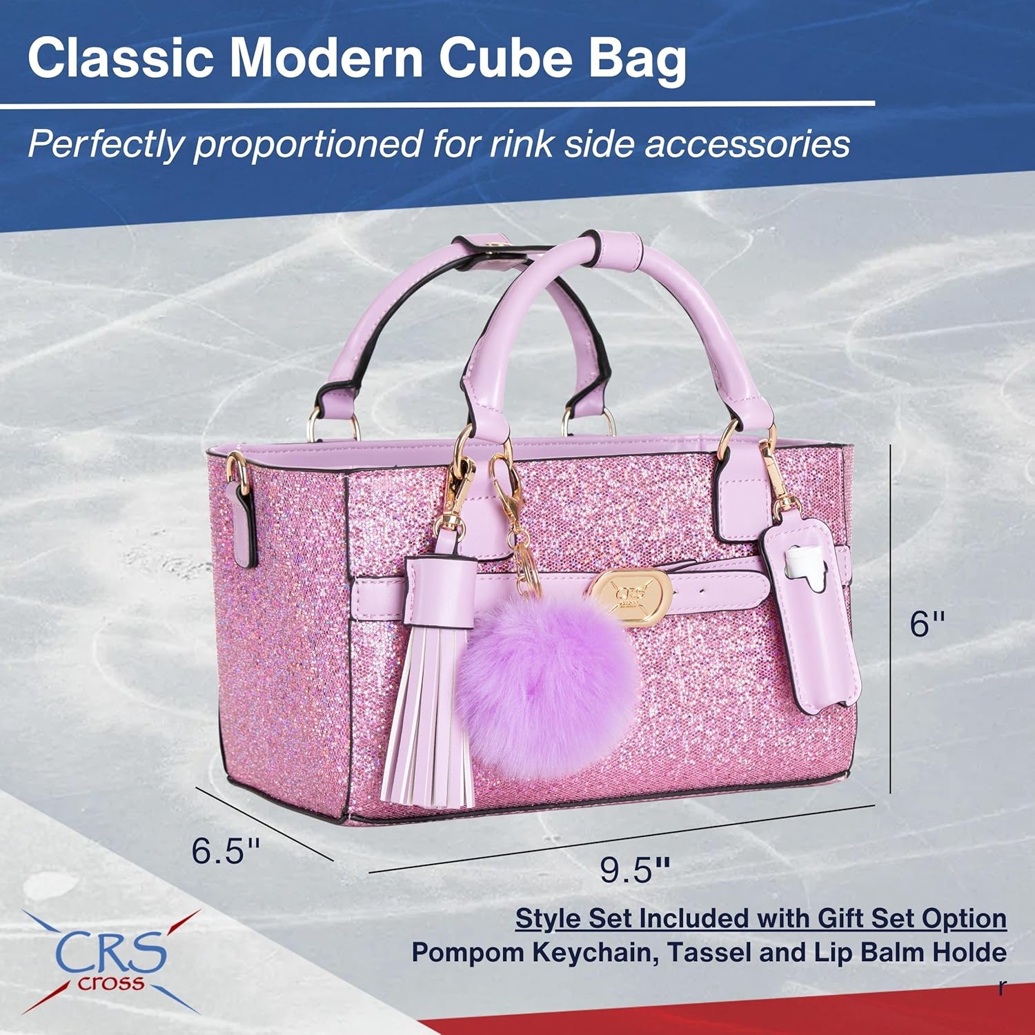 CRS Cross Rink Side Tote. Ice Skating Accessory Bag-Figure Skating, Roller, Inline Skaters, Dance, Cheer.Organizes Guards Water Bottle Phone