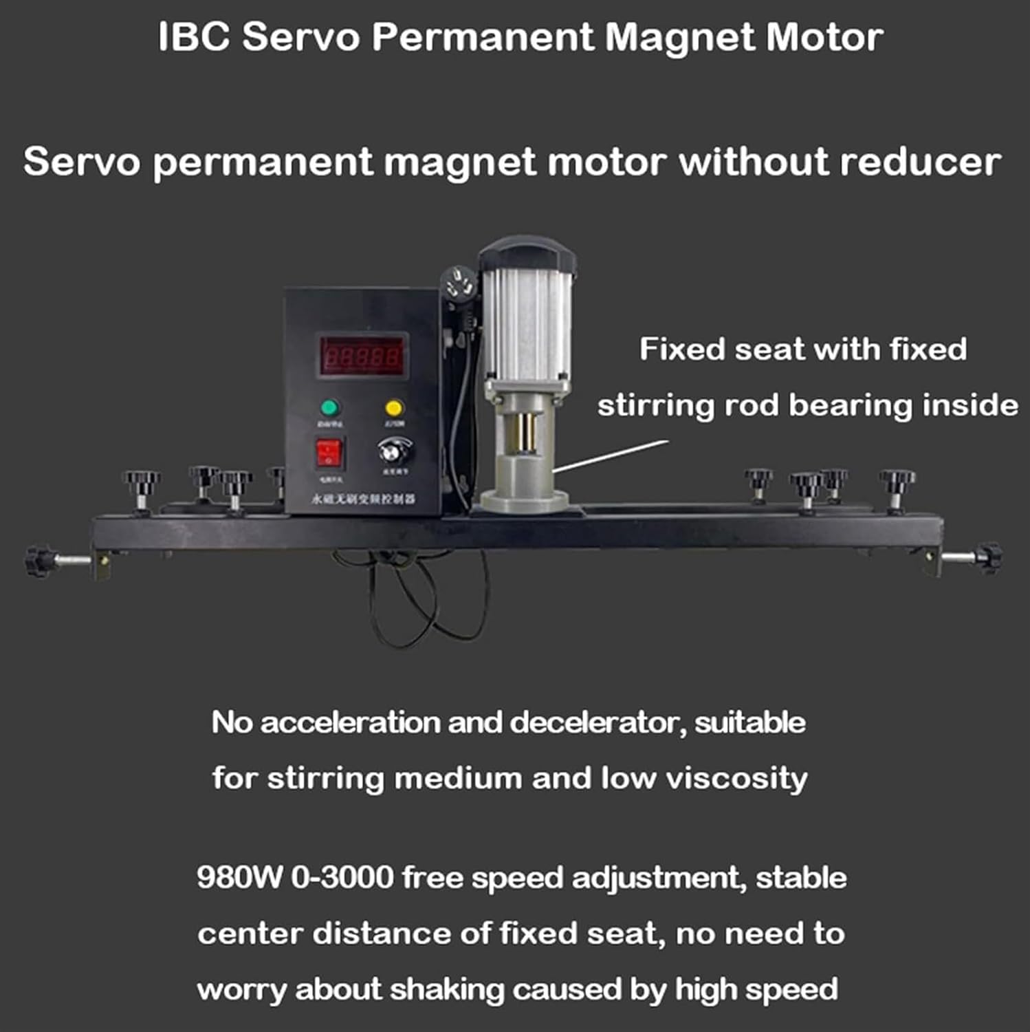 Commercial IBC Agitator, 980W Electric Tank Mixer Machine with Support Hanger, Paint Mixing Equipment for Ink Dissolver Agitator