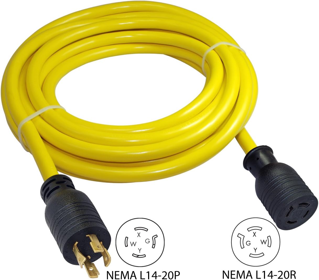 Conntek 20592 Extra-Heavy Duty L14-20 Generator Cord Yellow 50 - Feet
