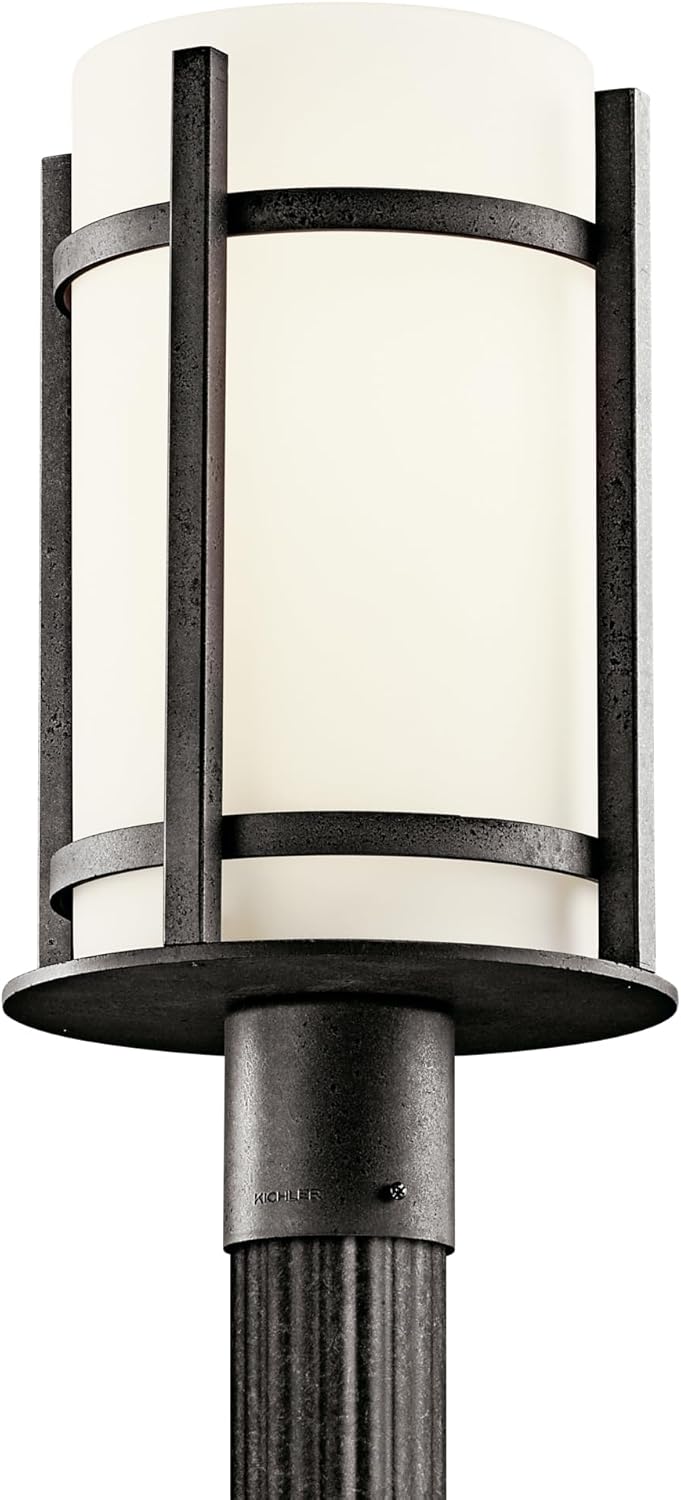Kichler 49123AVI Camden Outdoor Post Mount 1-Light, Anvil Iron