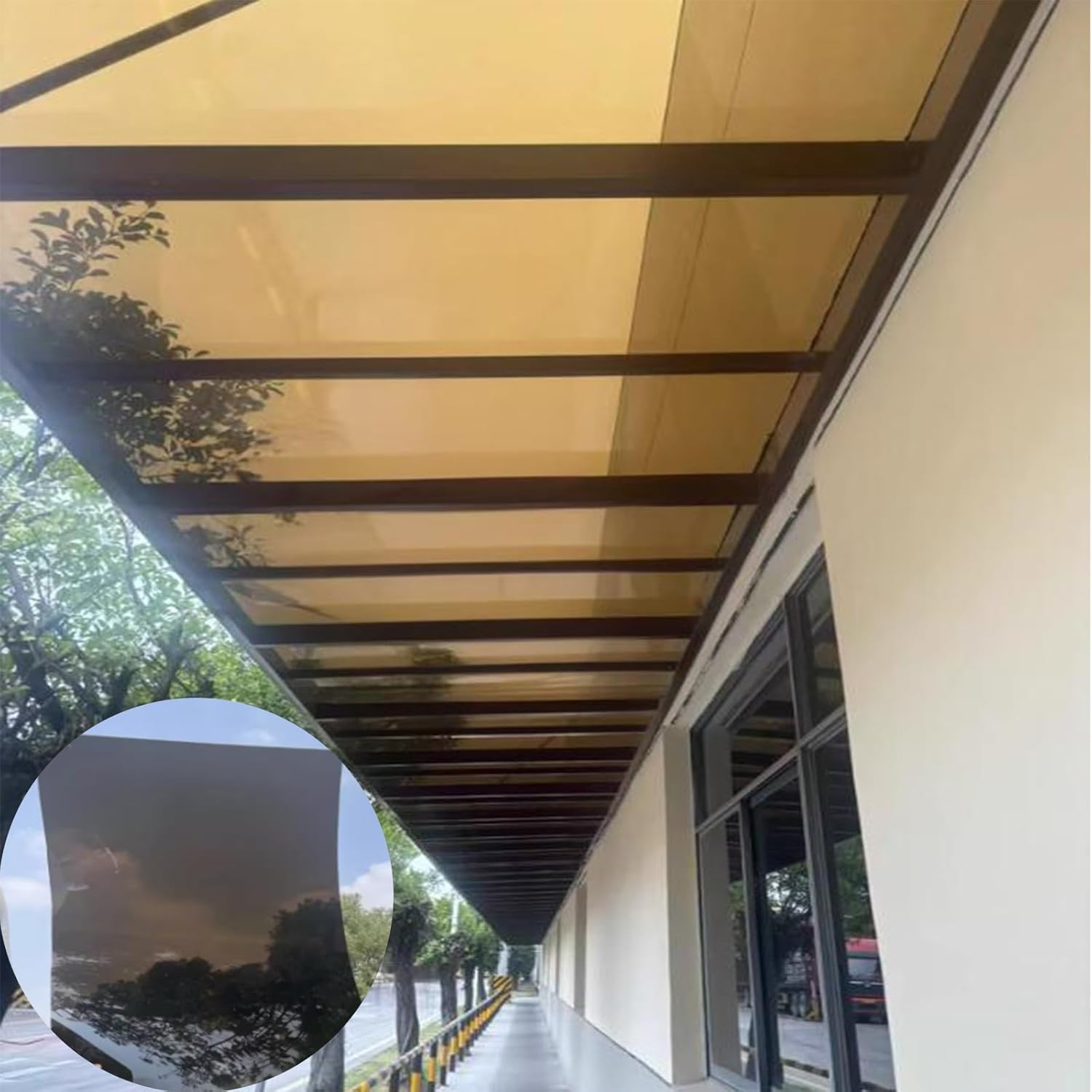 Polycarbonate Sheets, Skylight Panels, shed Roofing Panels,Polycarbonate Plastic Sheet,Leisure Huts, Suitable for Outdoor Garden Greenhouse Canopy awnings. Transparent Color.(Brown,5.1 x 13.1ft)