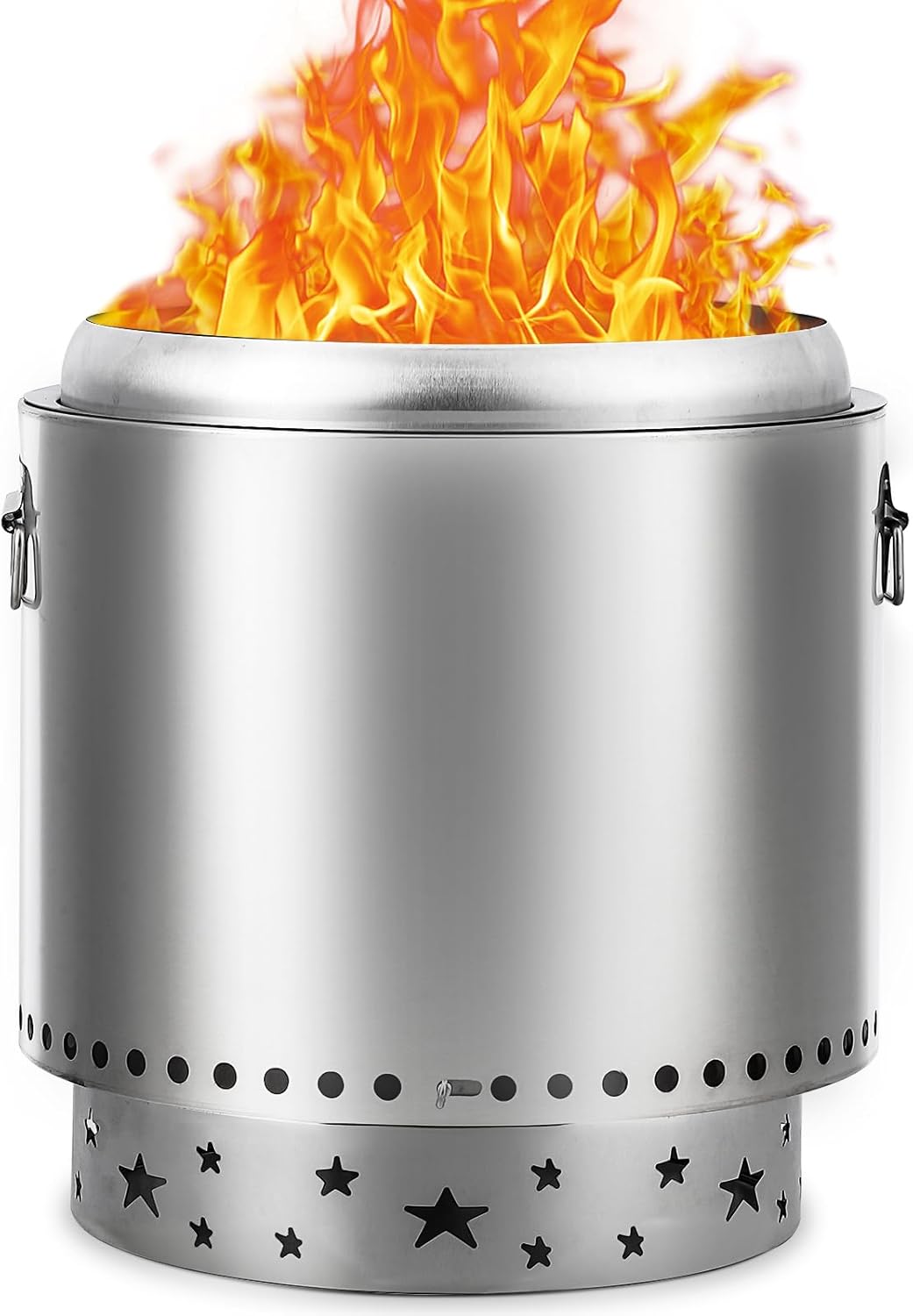 Smokeless Fire Pit, 27” Stainless Steel Outdoor Smokeless Firepit, Portable Smokeless Firepit for Outside Patio Camping
