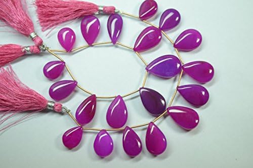 10x17-10x22mm 10 Beads Big Size Natural Purple Pink Chalcedony Smooth Big Pear Briolette Beads