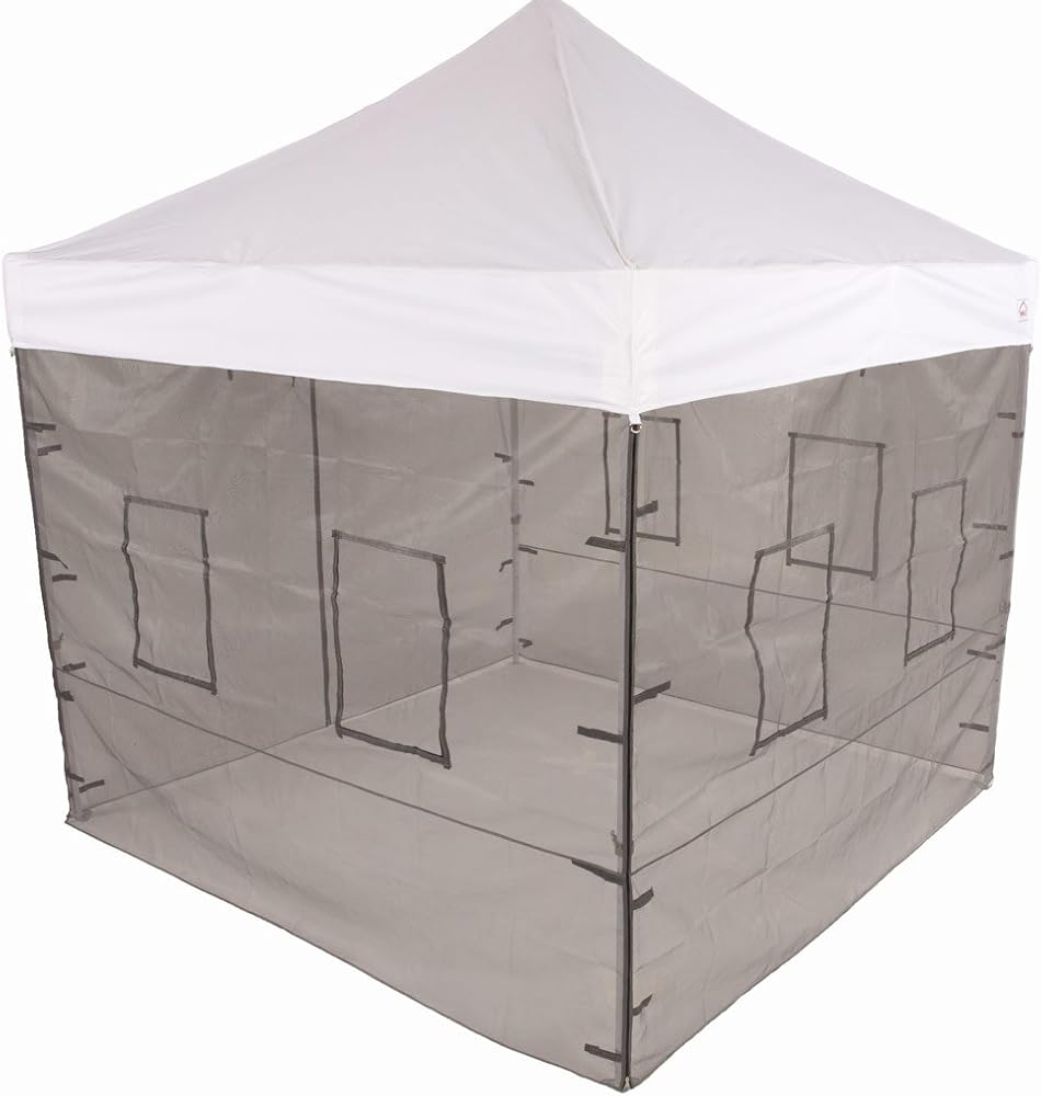 Impact 10' x 10' Pop Up Canopy Tent with Mesh Screen Sidewalls, Instant Outdoor Food Vendor Booth, Commercial Grade, Includes Roller Bag, White