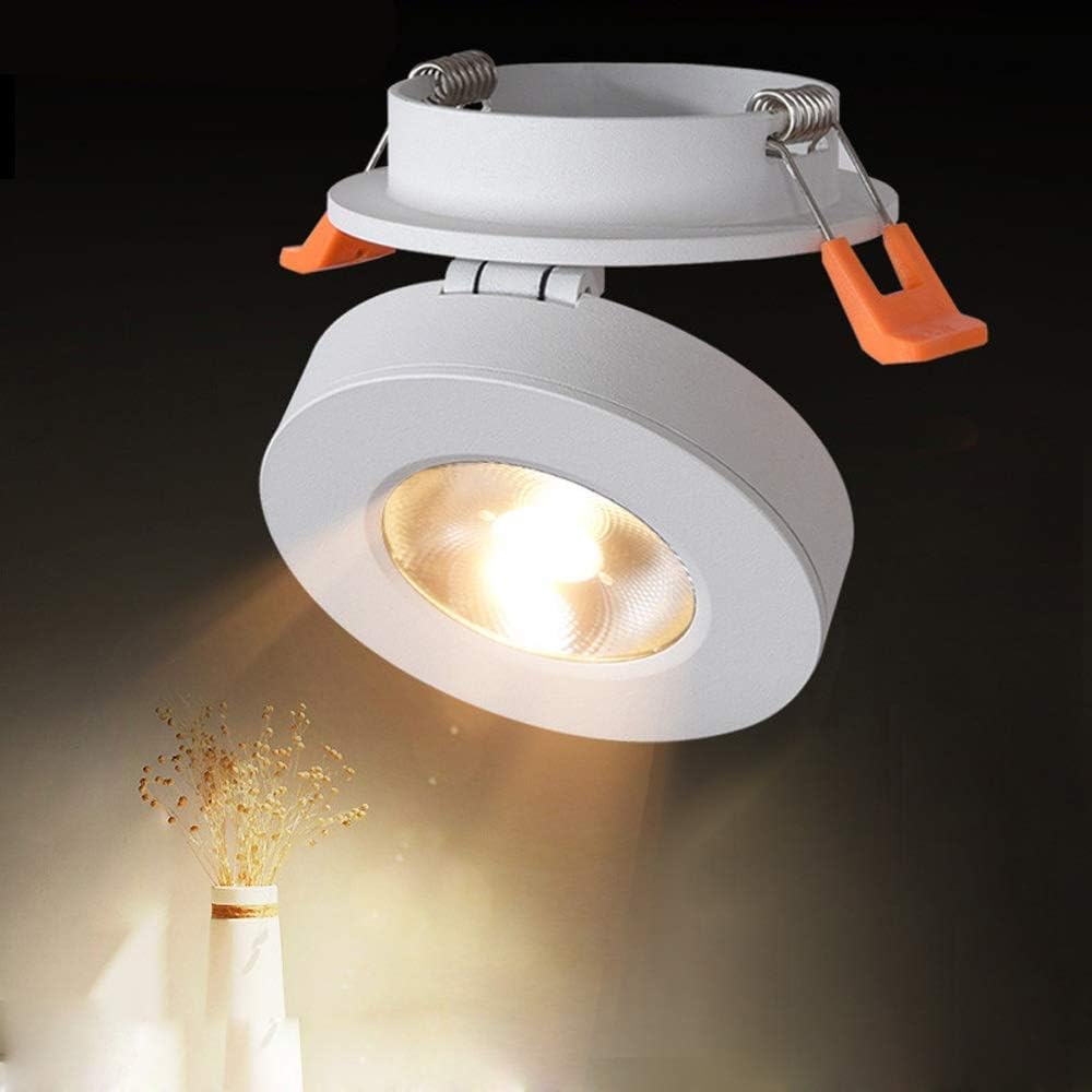 Spotlight，3W5W7W12W Angle Adjustable Ultrathin Downlight Spot Light Ceiling Lamp Indoor Lighting with Led Driver Foldable Lamp Ac85-265V for Living Room Bedroom Clothing Store Outdoor Light