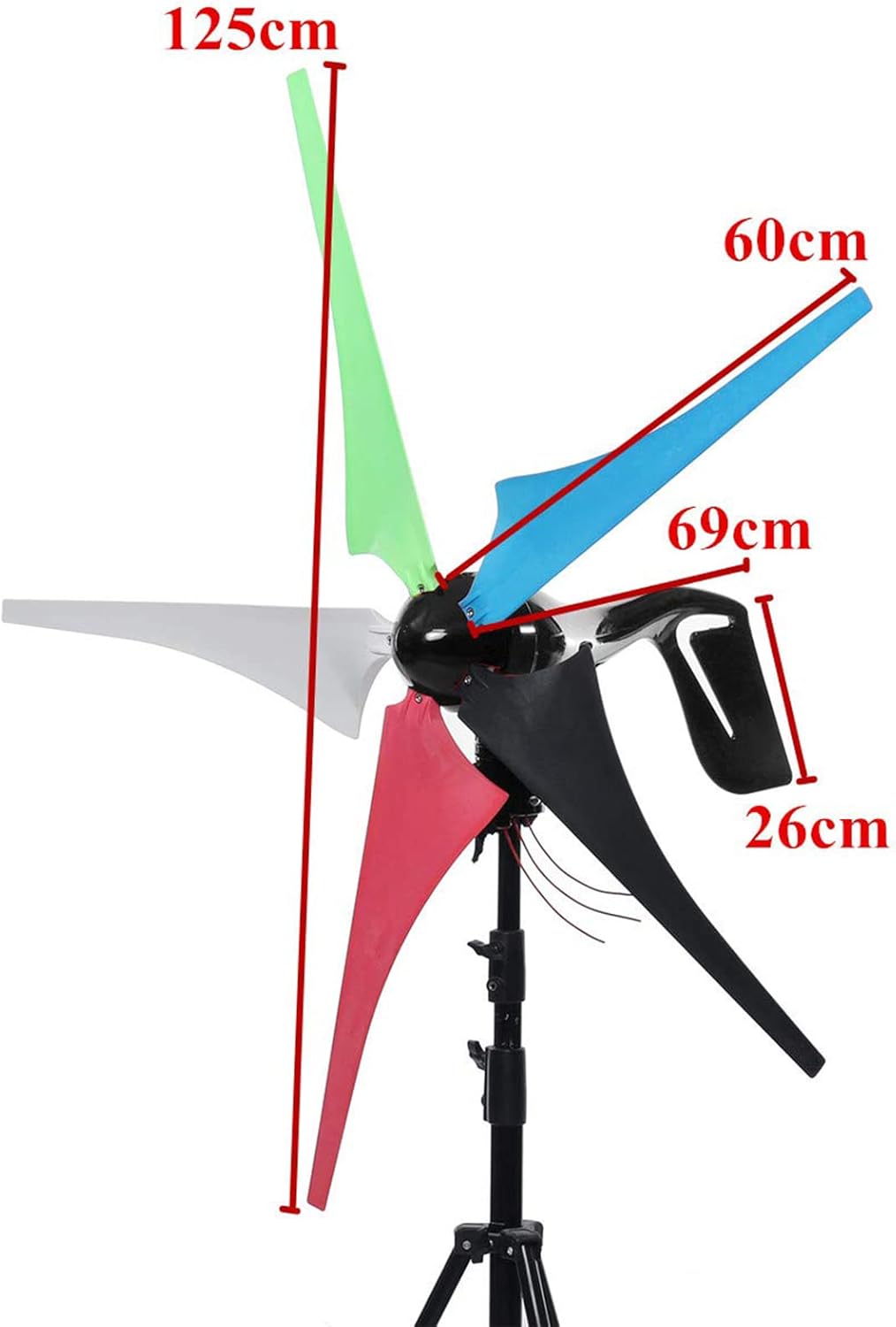 3000W Wind Generator Turbine Power 5 Blades 24V 48V 96V with Mppt/Hybrid Charge Controller for Yacht Farm Home Use(White 24V)