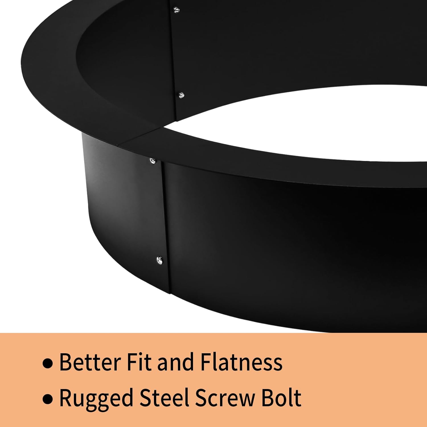 Fire Pit Ring, Fire Ring Insert DIY Campfire Liner, Heavy Duty Steel Fire Pit Liner,Smokeless Fire Pit 36-Inch Outer/30-Inch Inner Diameter for Camping Outdoors, Backyard Garden