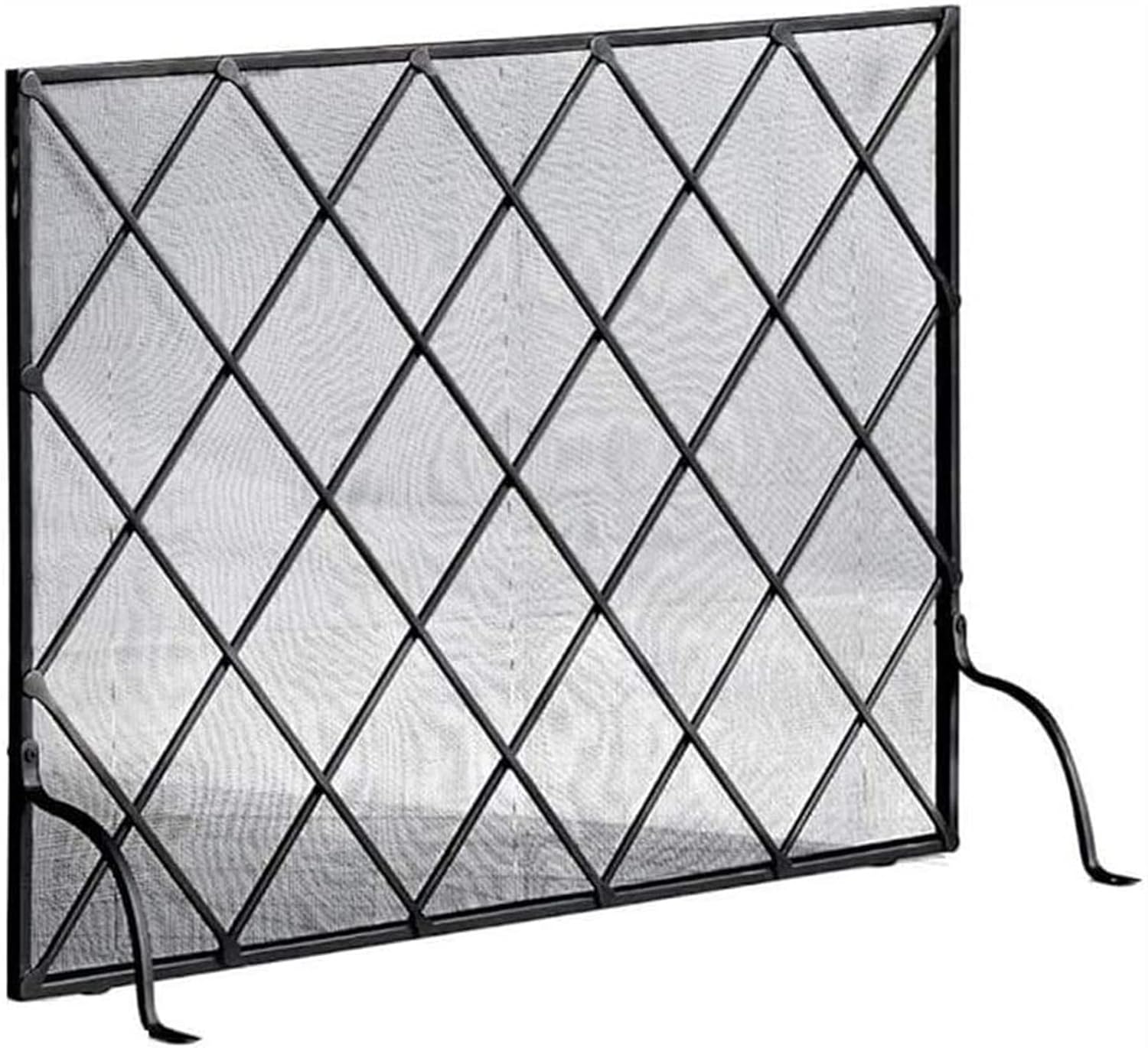 Fireplace Screen Guard - Heavy Duty Metal Spark Cover, Free Standing Decorative Flat Panel for Stove & Fireplace Safety, Stylish Mesh Design, Durable Protection