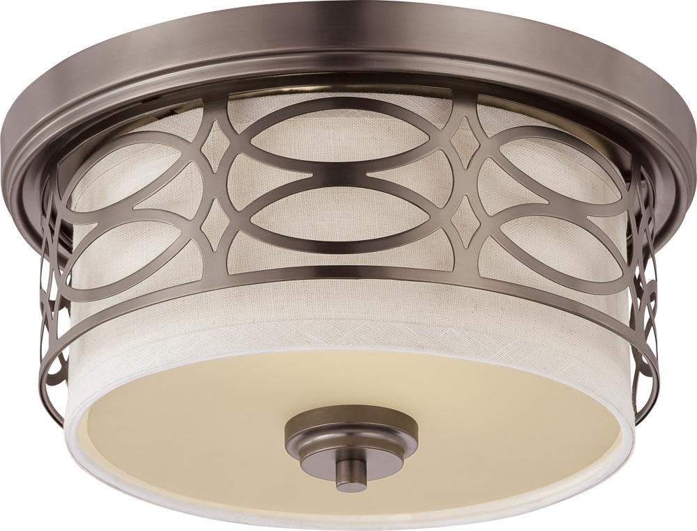 NUVO 60/4727 Two Light Flush Mount, Hazel Bronze