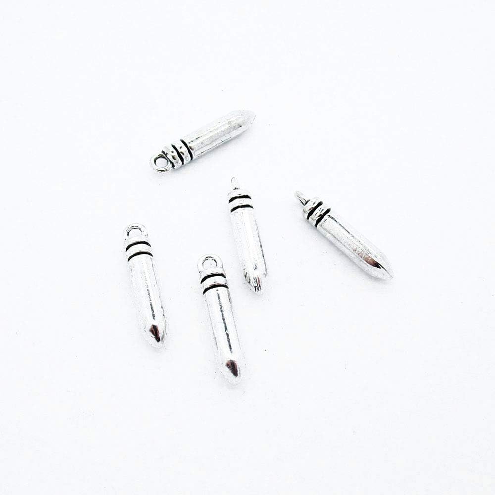 1060 Pieces Antique Silver Tone Jewelry Making Charms Crafting Beading Craft D3TT5 Bullet