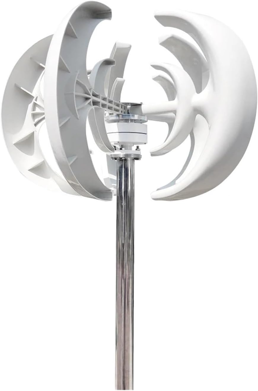 3000W Vertical Wind Turbine 12V 24V 48V Small Windmill Household Farm with Controller Wind Power Generator for Marine Industrial Energy(White,MPPT Control_12V)