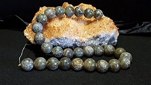 Natural Labradorite Large Smooth Round Beads 16 In. Full Strand, 15.5mm Beads, Feldspar, Smooth Grey Beads, Large Round Gemstone