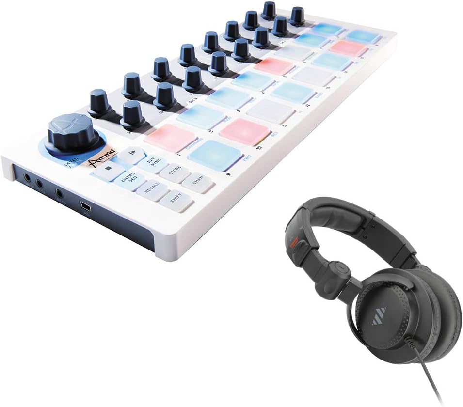 Arturia BeatStep USB/MIDI/CV Controller and Sequencer Bundle with Studio Monitor Headphones