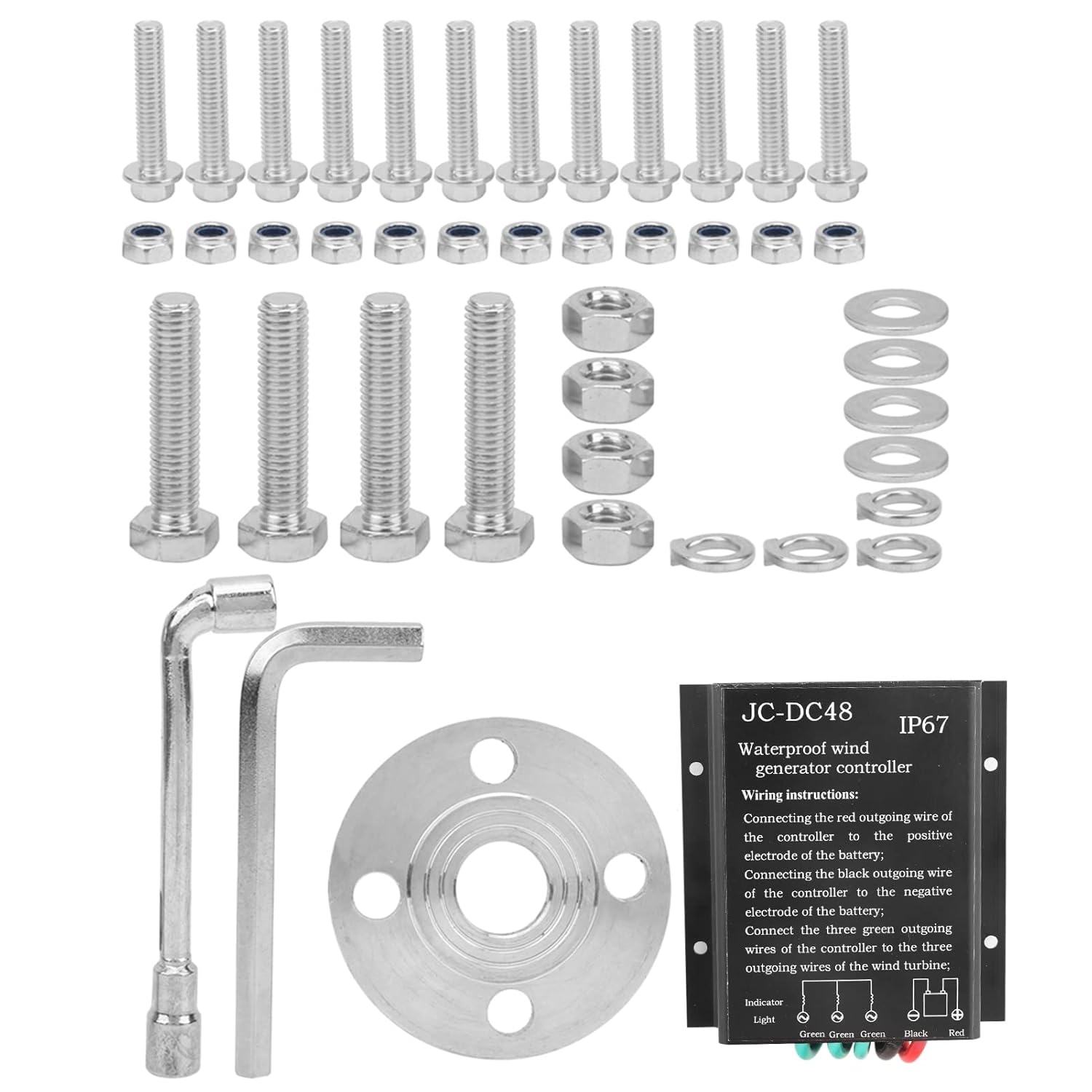 Wind AC Generator, 800W Windmill Turbines Generator Small 6 Blade Wind Industrial Machinery Equipment for Marine Home Charging, Solar Panels (48V)